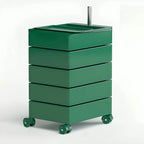 Rounded 5-Drawer Mobile Filing Cabinet With Open Top Storage