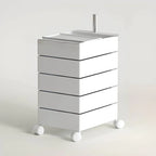 Rounded 5-Drawer Mobile Filing Cabinet With Open Top Storage