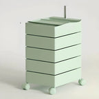 Rounded 5-Drawer Mobile Filing Cabinet With Open Top Storage
