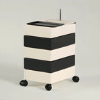 Rounded 5-Drawer Mobile Filing Cabinet With Open Top Storage