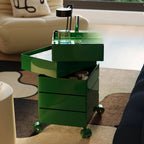 Rounded 5-Drawer Mobile Filing Cabinet With Open Top Storage