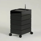 Rounded 5-Drawer Mobile Filing Cabinet With Open Top Storage