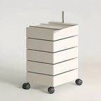 Rounded 5-Drawer Mobile Filing Cabinet With Open Top Storage