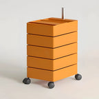 Rounded 5-Drawer Mobile Filing Cabinet With Open Top Storage