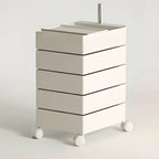 Rounded 5-Drawer Mobile Filing Cabinet With Open Top Storage