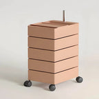 Rounded 5-Drawer Mobile Filing Cabinet With Open Top Storage