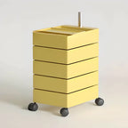 Rounded 5-Drawer Mobile Filing Cabinet With Open Top Storage