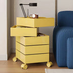 Rounded 5-Drawer Mobile Filing Cabinet With Open Top Storage