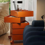 Rounded 5-Drawer Mobile Filing Cabinet With Open Top Storage