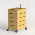 Rounded 5-Drawer Mobile Filing Cabinet With Open Top Storage