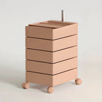 Rounded 5-Drawer Mobile Filing Cabinet With Open Top Storage