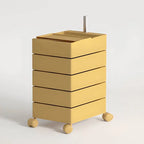 Rounded 5-Drawer Mobile Filing Cabinet With Open Top Storage