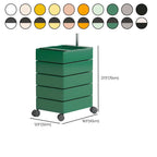 Rounded 5-Drawer Mobile Filing Cabinet With Open Top Storage Dimensions