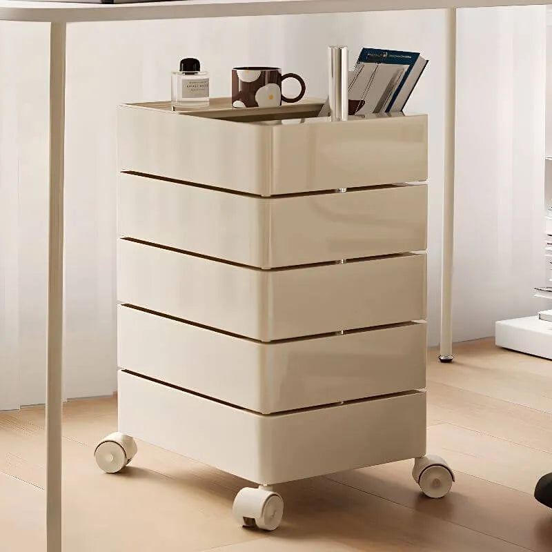 Rounded 5-Drawer Mobile Filing Cabinet With Open Top Storage Main Product Image Main image