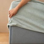 Rounded Convertible Kids Sofa Bed in Soft Ribbed Fabric for Reading Nooks