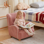 Rounded Corduroy Accent Chair for Kids, Cozy Reading Nook Seating
