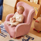 Rounded Corduroy Accent Chair for Kids, Cozy Reading Nook Seating