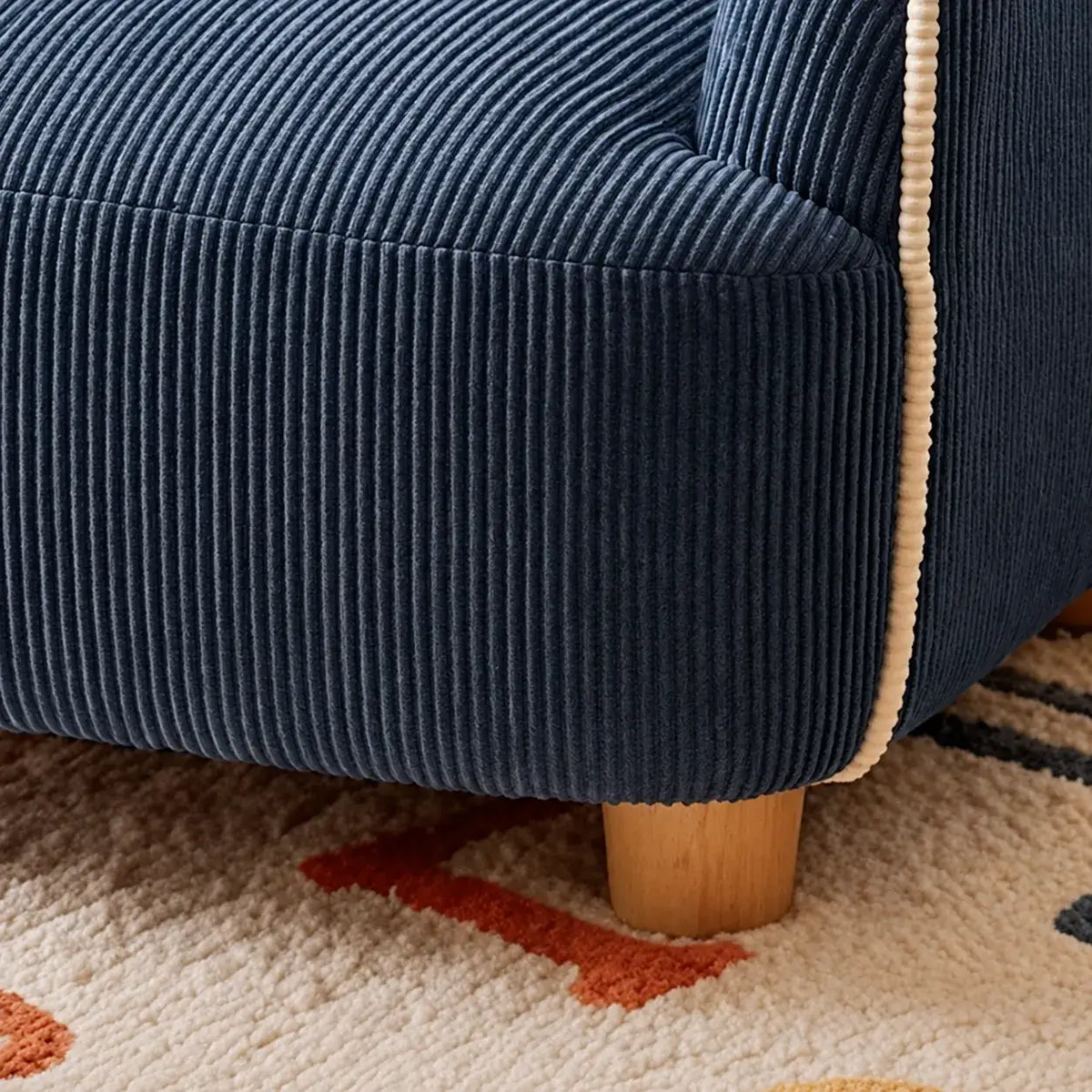 Rounded Corduroy Accent Chair for Kids, Cozy Reading Nook Seating