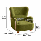 Rounded Corduroy Accent Chair for Kids, Cozy Reading Nook Seating Dimensions