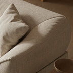 Rounded Linen Blend Sofa with Italian Vintage Tone and Cloud-Soft Comfort