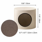 Rounded Multifunctional Pet-Friendly Nightstand With Storage and Locking Casters