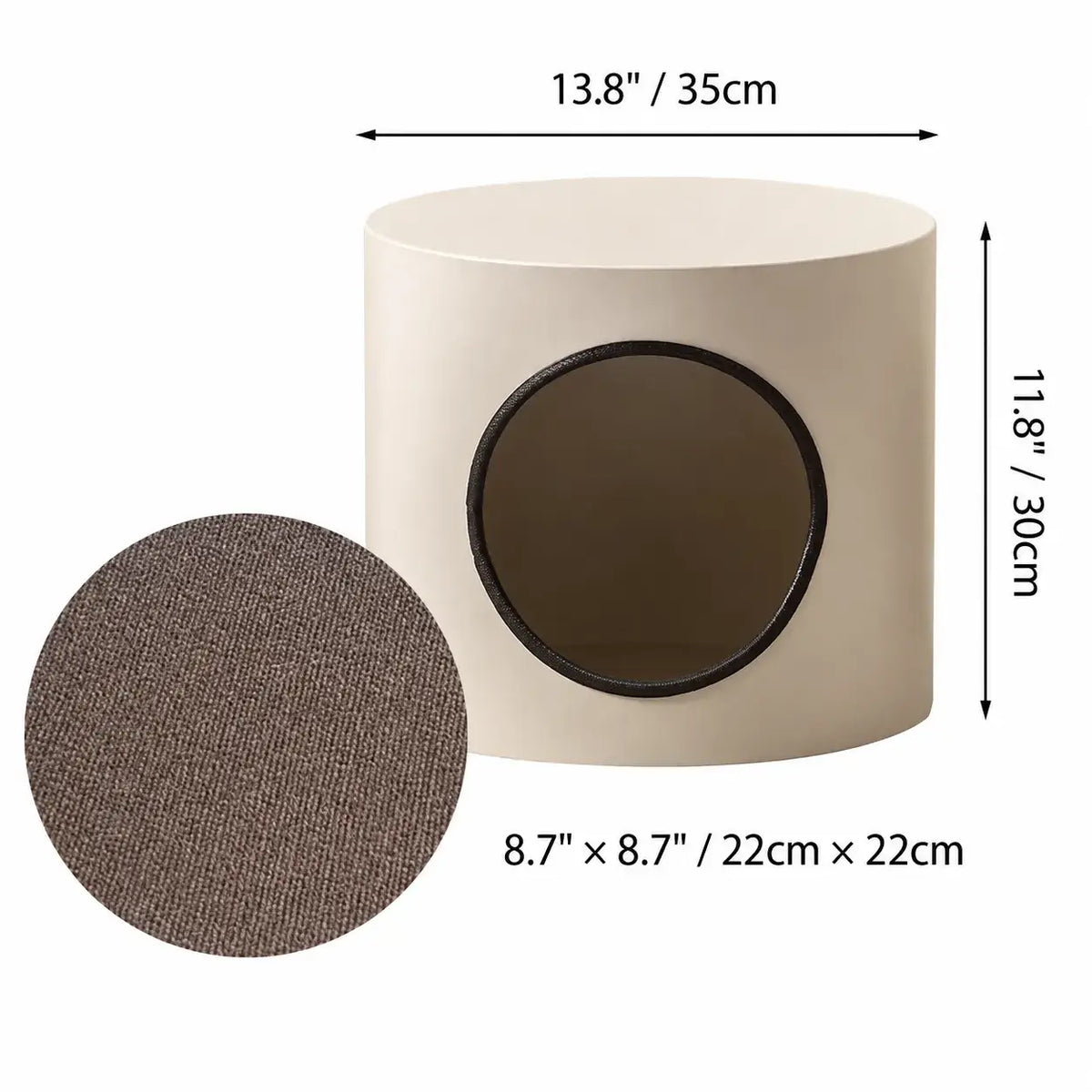 Rounded Multifunctional Pet-Friendly Nightstand With Storage and Locking Casters