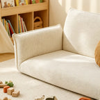 Rounded Plush Kids Folding Loveseat for Reading Nooks and Bedrooms