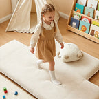 Rounded Plush Kids Folding Loveseat for Reading Nooks and Bedrooms