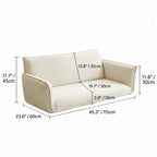 Rounded Plush Kids Folding Loveseat for Reading Nooks and Bedrooms Dimensions