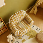 Rounded Ribbed Kids Chair Series With Cozy Boucle Texture for Reading Nooks