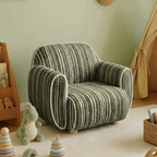 Rounded Ribbed Kids Chair Series With Cozy Boucle Texture for Reading Nooks