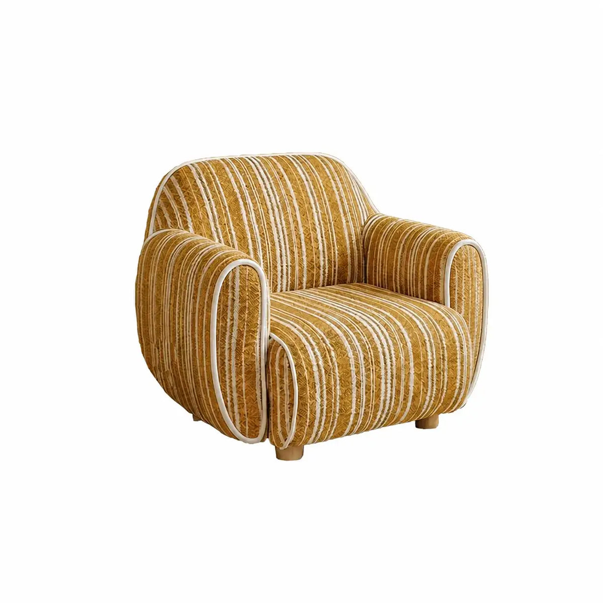 Rounded Ribbed Kids Chair Series With Cozy Boucle Texture for Reading Nooks