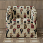 Royal Guard Jacquard Accent Chair With Barrel Silhouette for Reading Nooks