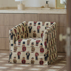Royal Guard Jacquard Accent Chair With Barrel Silhouette for Reading Nooks