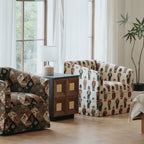 Royal Guard Jacquard Accent Chair With Barrel Silhouette for Reading Nooks