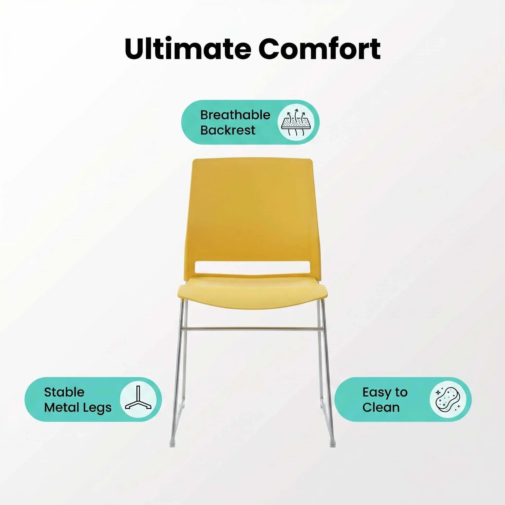 Royale Stackable Plastic Training Chair with Metal Frame