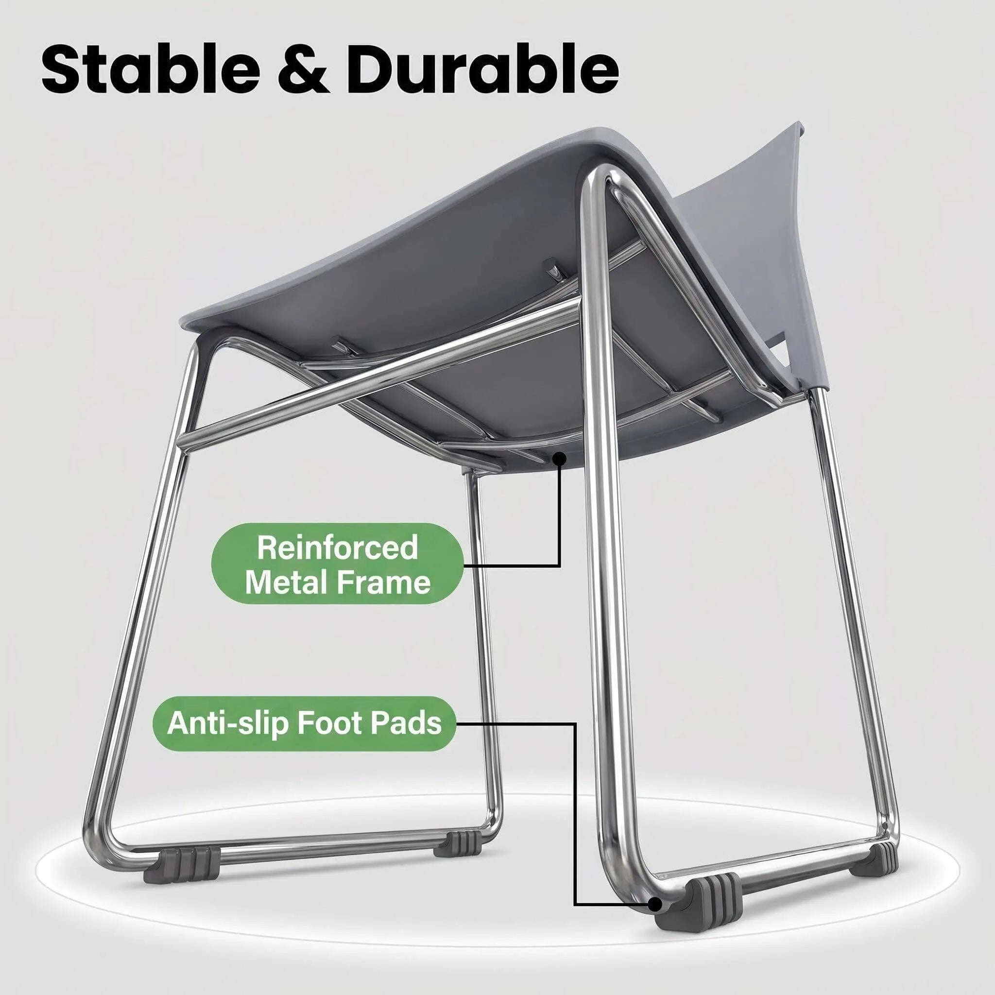 Royale Stackable Plastic Training Chair with Metal Frame