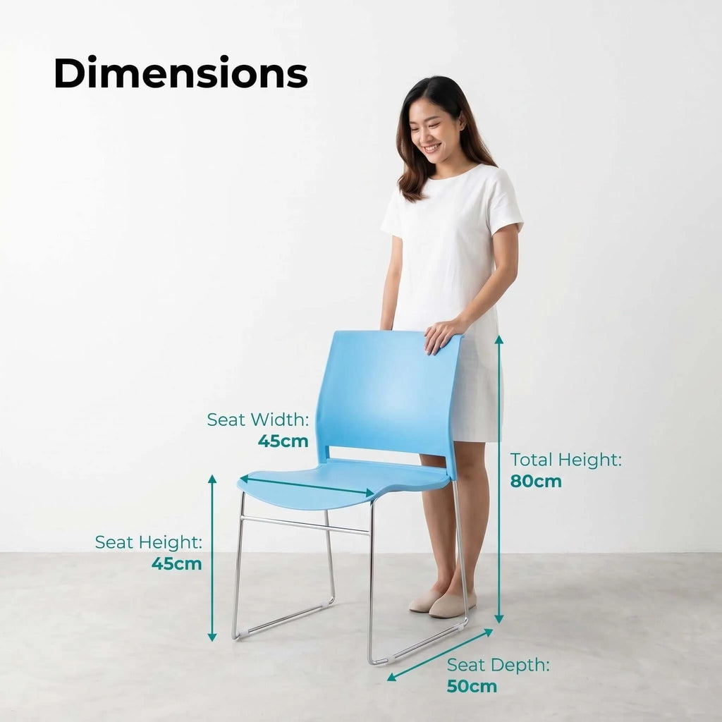 Royale Stackable Plastic Training Chair with Metal Frame
