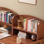 Rubberwood Adjustable Kids Desk with Hutch, Bookshelves and Drawers