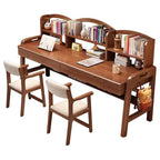 Rubberwood Adjustable Kids Desk with Hutch, Bookshelves and Drawers