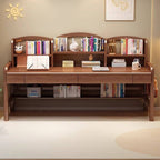 Rubberwood Adjustable Kids Desk with Hutch, Bookshelves and Drawers Main Product Image