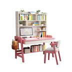 Rubberwood Kids Writing Desk with Integrated Bookshelf and Hutch