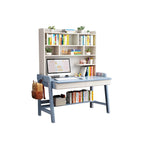 Rubberwood Kids Writing Desk with Integrated Bookshelf and Hutch