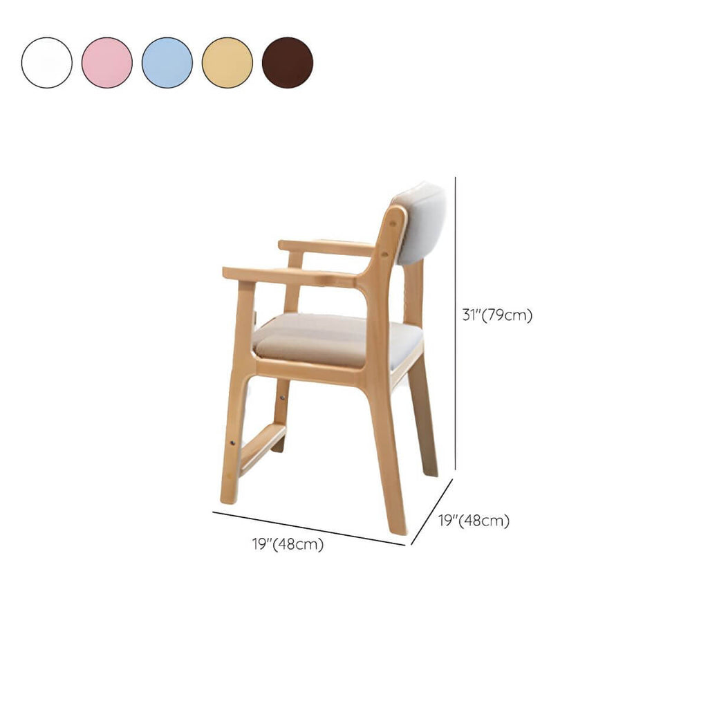 Rubberwood Kids Writing Desk with Integrated Bookshelf and Hutch Dimensions