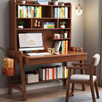 Rubberwood Kids Writing Desk with Integrated Bookshelf and Hutch Main Product Image