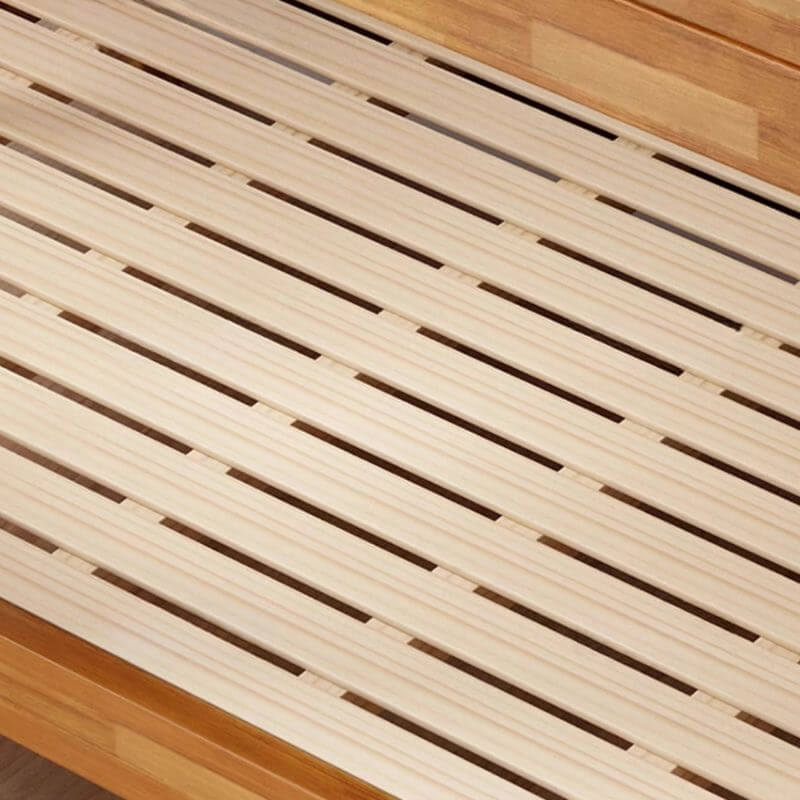 Rubberwood Modern Bunk Bed with Bookshelf, Ladder, and Sports-Themed Decor