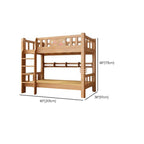 Rubberwood Modern Bunk Bed with Bookshelf, Ladder, and Sports-Themed Decor Dimensions