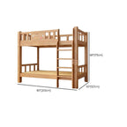 Rubberwood Modern Bunk Bed with Bookshelf, Ladder, and Sports-Themed Decor Dimensions