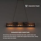 Rust-Finished Industrial 6-Light Pendant with Gear Accents and Wave-Edge Shade