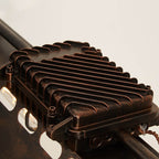 Rust-Finished Industrial 6-Light Pendant with Gear Accents and Wave-Edge Shade